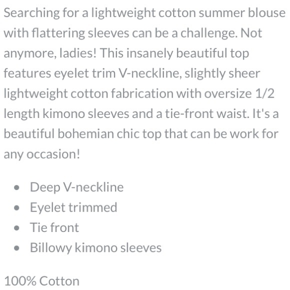 NWOT / Vici Lovestitch Noah Eyelet Trim Top - Picture 11 of 11